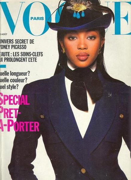 Naomi Campbell az 1988-as francia Vogue címlapján