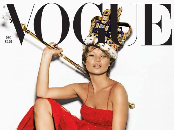 Kate Moss Vogue címlapfotó 1990 december