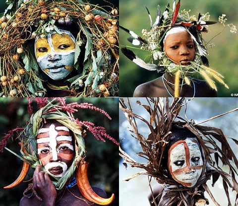Afrikai törzsi fejdíszítések